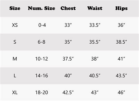 Apparel Size Guide Follow Your Legend