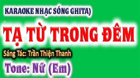 KARAOKE Tạ từ trong đêm tone nữ Em ghi ta guitar Hoàng Chung 2023