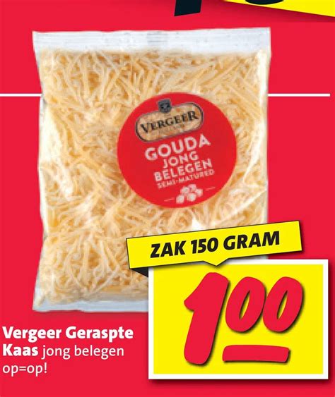 Vergeer Geraspte Kaas Jong Belegen Aanbieding Bij Nettorama