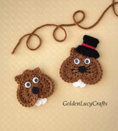 Groundhog Applique, Free Crochet Pattern - GoldenLucyCrafts