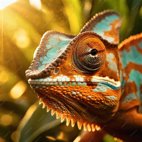 Premium Photo | A detailed photo of a chameleons eyes