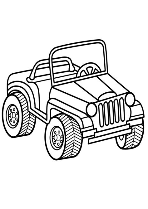 Barbie Jeep Coloring Pages