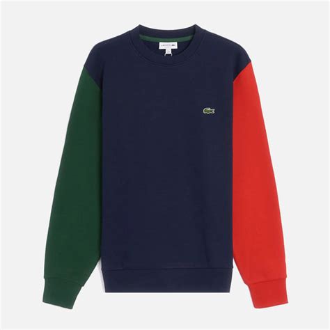 Mens Lacoste Classic Fit Colourblock Sweatshirt Navy