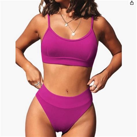 Hilinker Swim Ribbed Knit Bikini Swimsuit High Waisted Poshmark