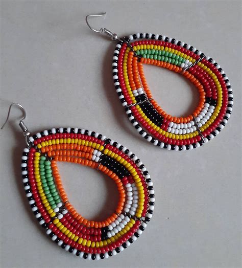 Multicolour Masai Earrings Handmade Earrings Her Gift Etsy