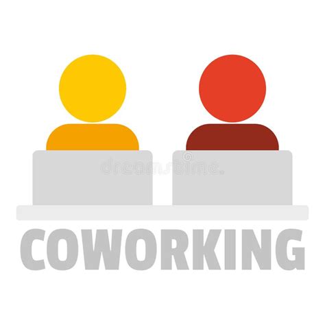 Office Coworking Logo Flat Style Stock Vector Illustration Of