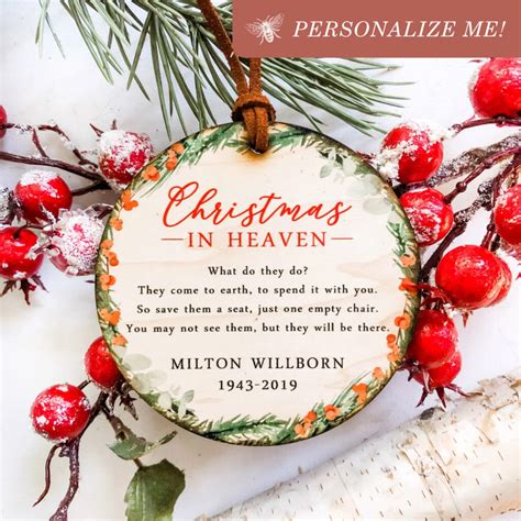 Christmas in Heaven Memorial Ornament – WillowBee Signs