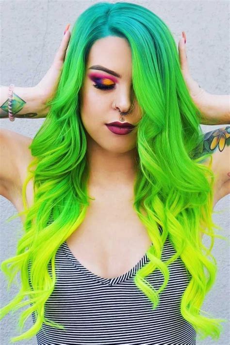 neon green hair highlights - Kimber Reddy