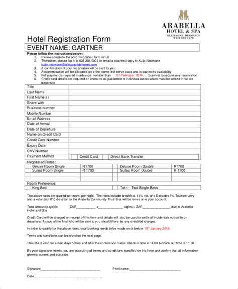 hotel reservation form Académie Internationale du Vin