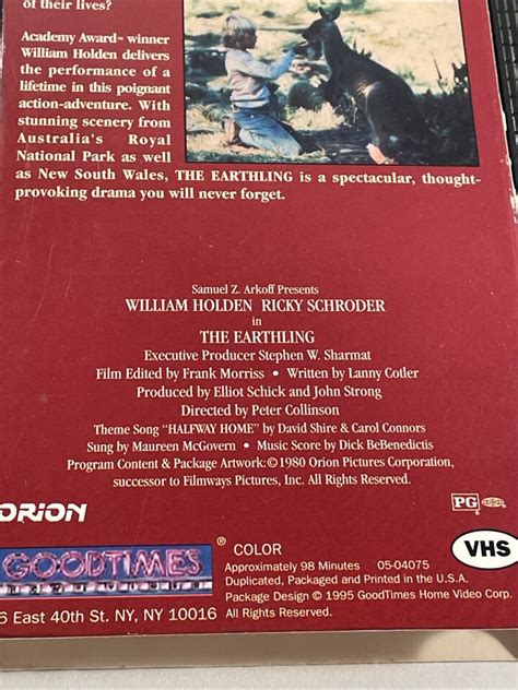 The Earthling Ricky Schroeder William Holden Vintage Vhs Movie Ebay