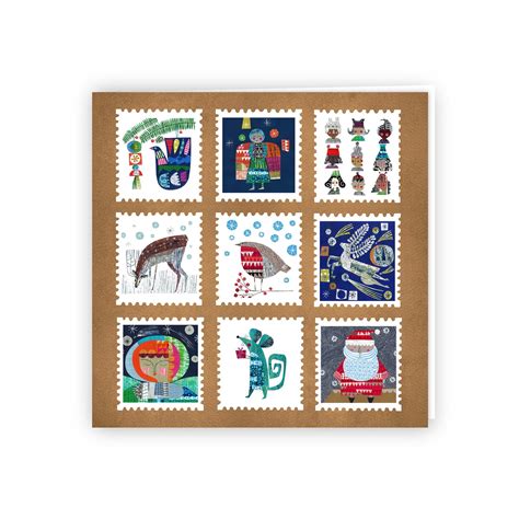 christmas stamps cards 150x150mm — clare youngs