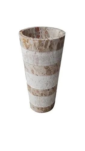 Ruggedly Constructed Easy To Use Round Marble Panther Skin Pedestal