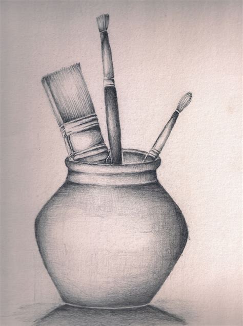 How To Draw A Flower Pot With Pencil Shading | Best Flower Site