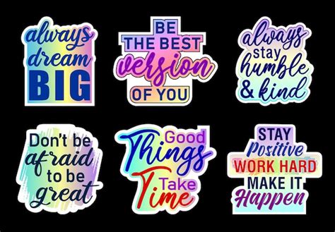 Premium Vector Inspirational Stickers Design Set Graphic Vector