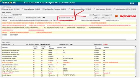 Erros No Arquivo De Remessa Banco Caixa Economica Federal