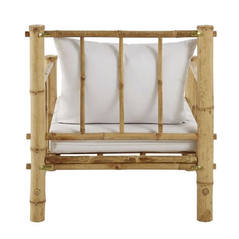 Fauteuil De Jardin En Bambou Et Coussins Crus Robinson Maisons Du