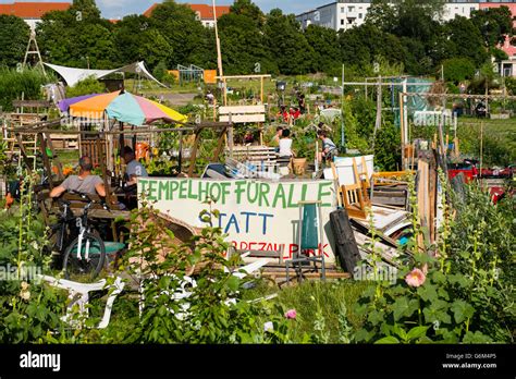 Community garden project at Tempelhof Park former airport in Berlin ...