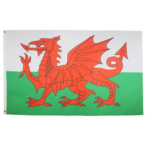 AZ FLAG - Wales Flag - 3x5 Ft - 100D Polyester Welsh Banner with Two ...