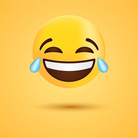 Fr Hliches Lachen Emoji Mit Tr Nen Oder Lustigem Emoticongesicht F R