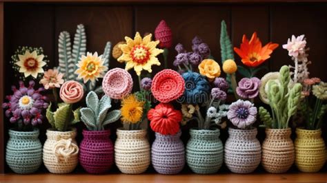 Crocheted Vases Stock Illustrations Crocheted Vases Stock