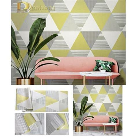 WALLPAPER DINGDING SEGITIGA LEMON PANJANG 5 METER X LEBAR 45 CM