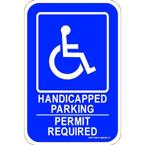 Ada Handicapped Parking Permit Required Sign With Graphic Safety Sign Company