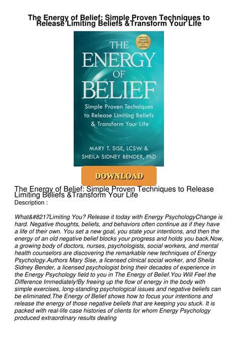 PPT PDF The Energy Of Belief Simple Proven Techniques To Release