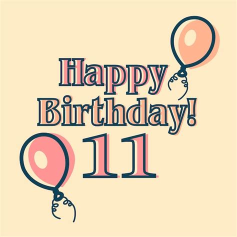 Premium Vector | Happy 11th birthday typographic vector design for ...