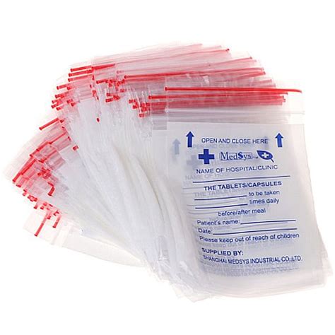 Pill Pouches 100 Count Ezy Dose Reusable Zip Lock Medication Bags