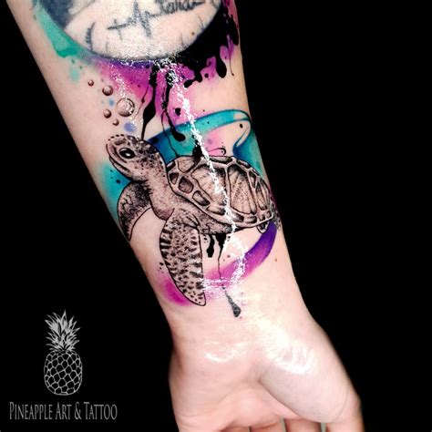 Discover More Than Watercolor Turtle Tattoo In Cdgdbentre