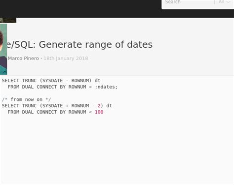 Oracle Sql Generate Dates Between Two Dates Printable Timeline Templates