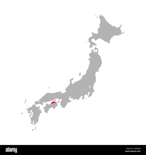 Kagawa prefecture highlighted on the map of Japan Stock Vector Image ...