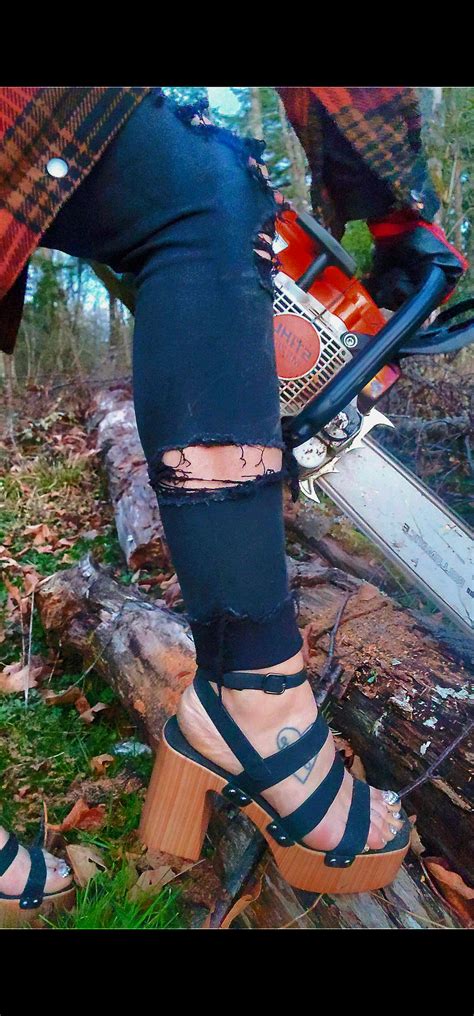 Just A Badass With Her Chainsaw R MILF Legs And Feet