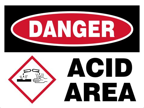 Danger Acid Area Safety Sign Dan105 Safety Sign Online