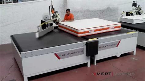 MMS 1100 Automatic Mattress Tape Edge Machine - YouTube