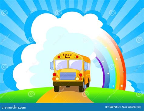 Yellow School Bus Background Stock Vector Illustration Of Design