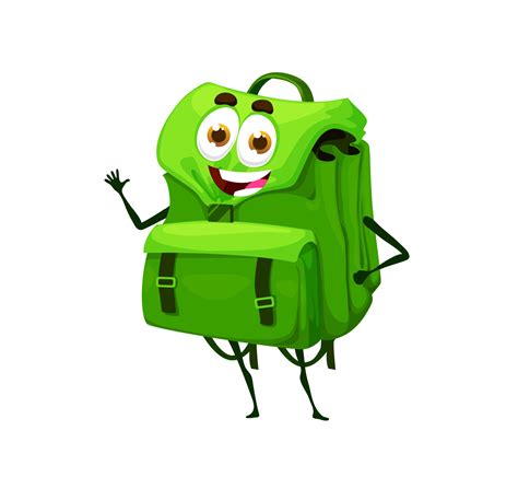 Cartoon cute green schoolbag character, backpack 11633691 Vector Art at ...