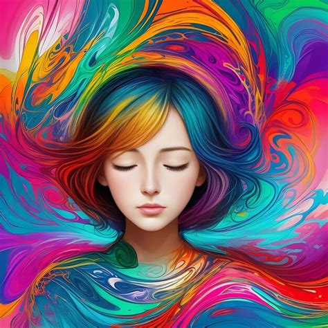 Premium Photo Painting Art Of A Woman With Her Eyes Closed Made Of