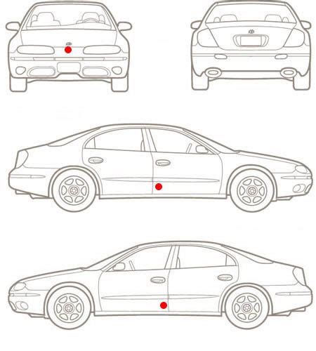 Vehicle Damage Diagram Template Sketch Coloring Page