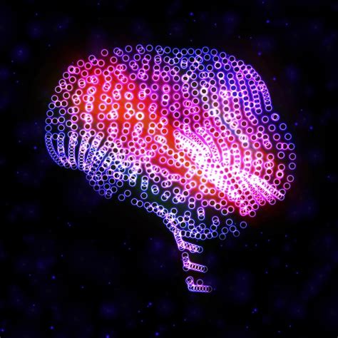 Premium Vector Neon Brain Abstract Illustration Composition Bright