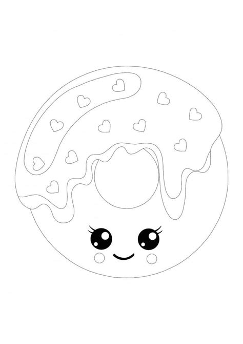 Coloriage Donuts Kawaii Coloriage Food Gratuit à Imprimer Dessin