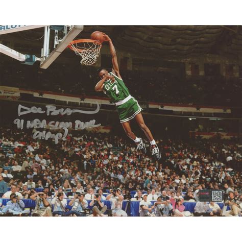 Dee Brown Signed Celtics X Photo Inscribed Nba Slam Dunk Champ