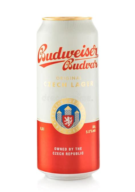 Aluminium Cold Budweiser Budvar Lager Beers Editorial Stock Image