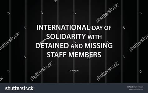 International Day Solidarity Detained Missing Staff Stock Vector