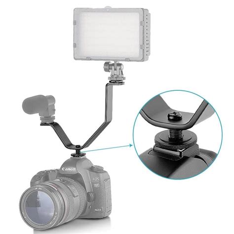 Multiple V Type Flash Bracket With 3 Standard Hot Shoe Mount 1 4 Thread For Flash Speedlite