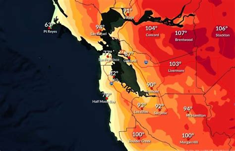 Bay Area Weather Map Temperature Gretal Gilbertine