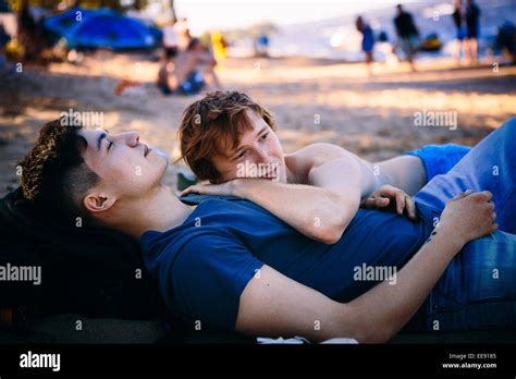 Happy Gay Couple Embracing Hi Res Stock Photography And Images Alamy