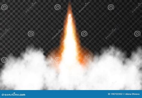 Flame And Smoke From Space Rocket Launch Stock Vector Illustration Of