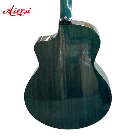 Dark Green Colour Solid Top Cutaway Space Trek Acoustic Guitar Top