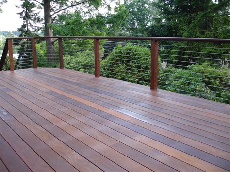 Ipe Deck With Horizontal Stainless Steel Cable Contemporary Deck